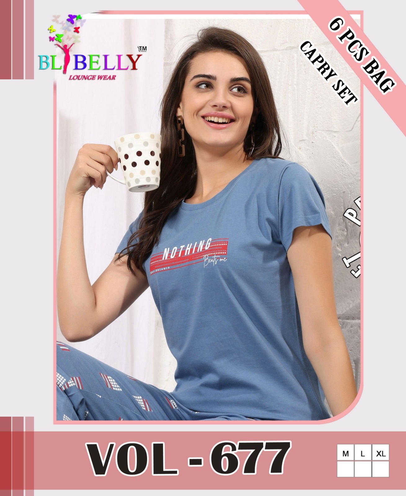 Vol 677 Belly Sinker Capri Night Suits Wholesaler Ahmedabad