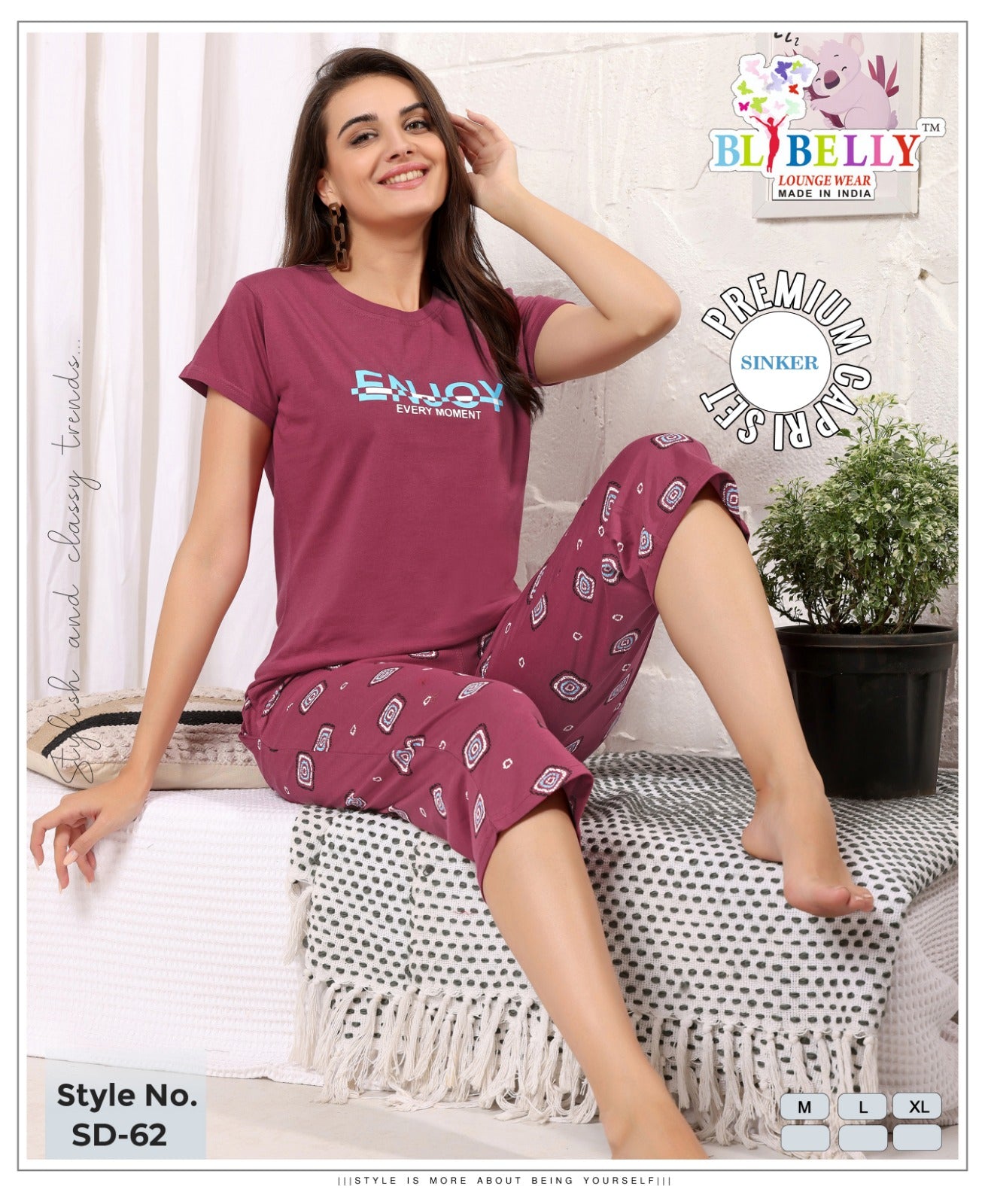 Vol 677 Belly Sinker Capri Night Suits Wholesaler Ahmedabad
