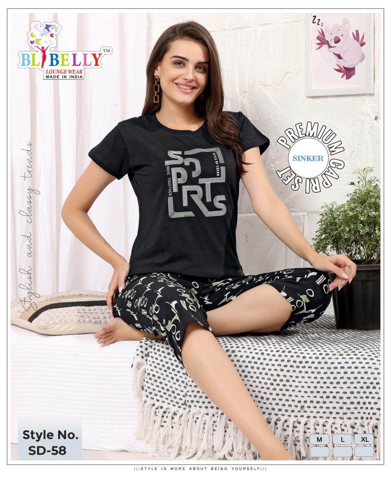 Vol 677 Belly Sinker Capri Night Suits Wholesaler Ahmedabad
