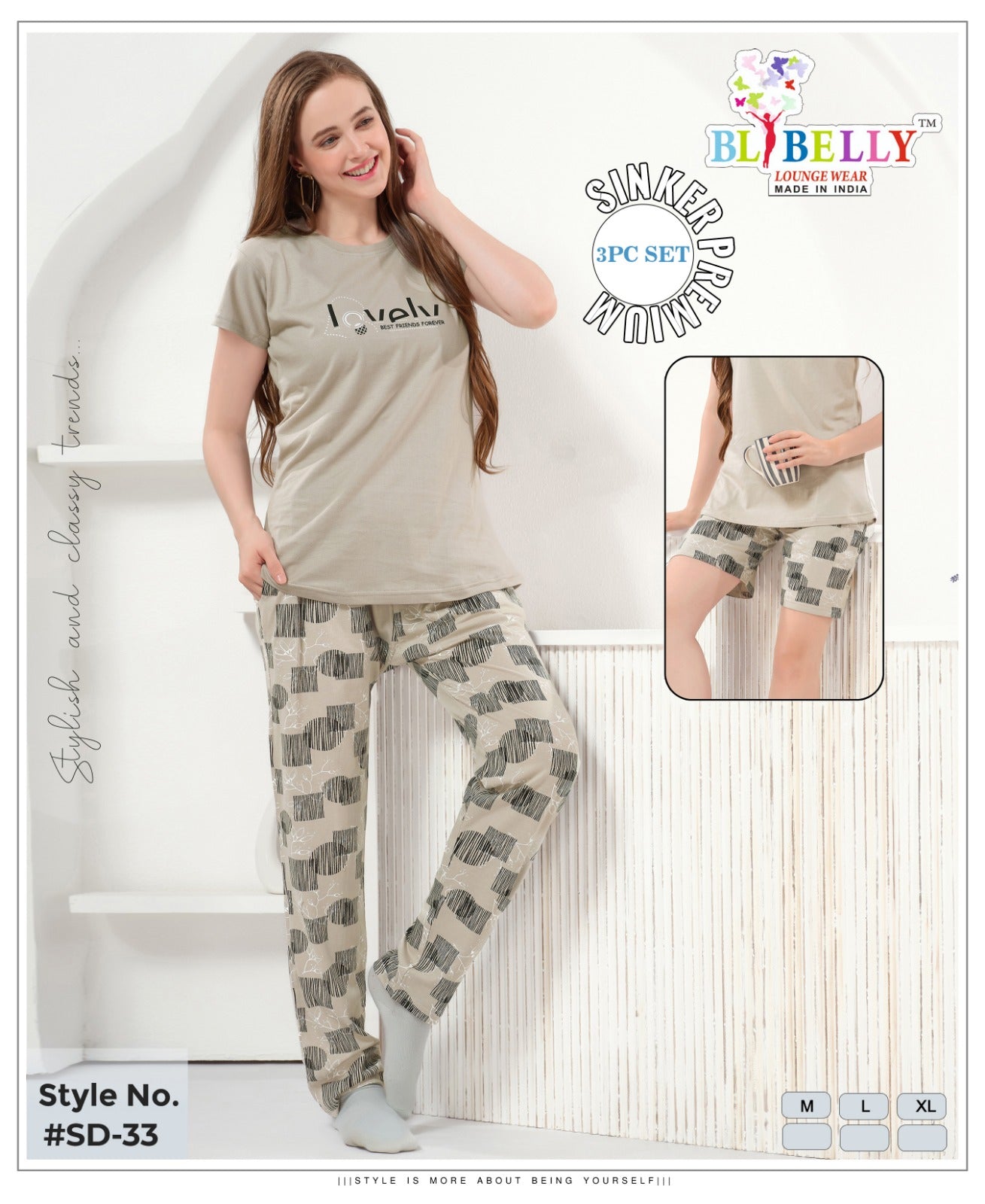 Vol 681 Belly Sinker Shorts Pyjama Night Suits Supplier