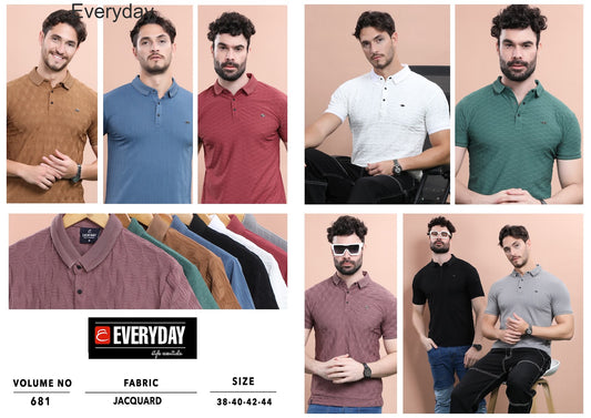 Vol 681 Everyday Jacquard Mens Tshirts Supplier Ahmedabad