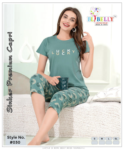 Vol 683 Belly Sinker Capri Night Suits Supplier Gujarat