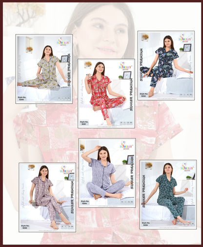 Vol 686 Belly Sinker Collar Night Suits Wholesaler India