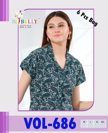 Vol 686 Belly Sinker Collar Night Suits Wholesaler India