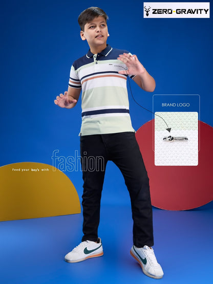 Vol 686 To 693 Collar Style Zero Gravity Auto Stripes Boys Tshirt Exporter