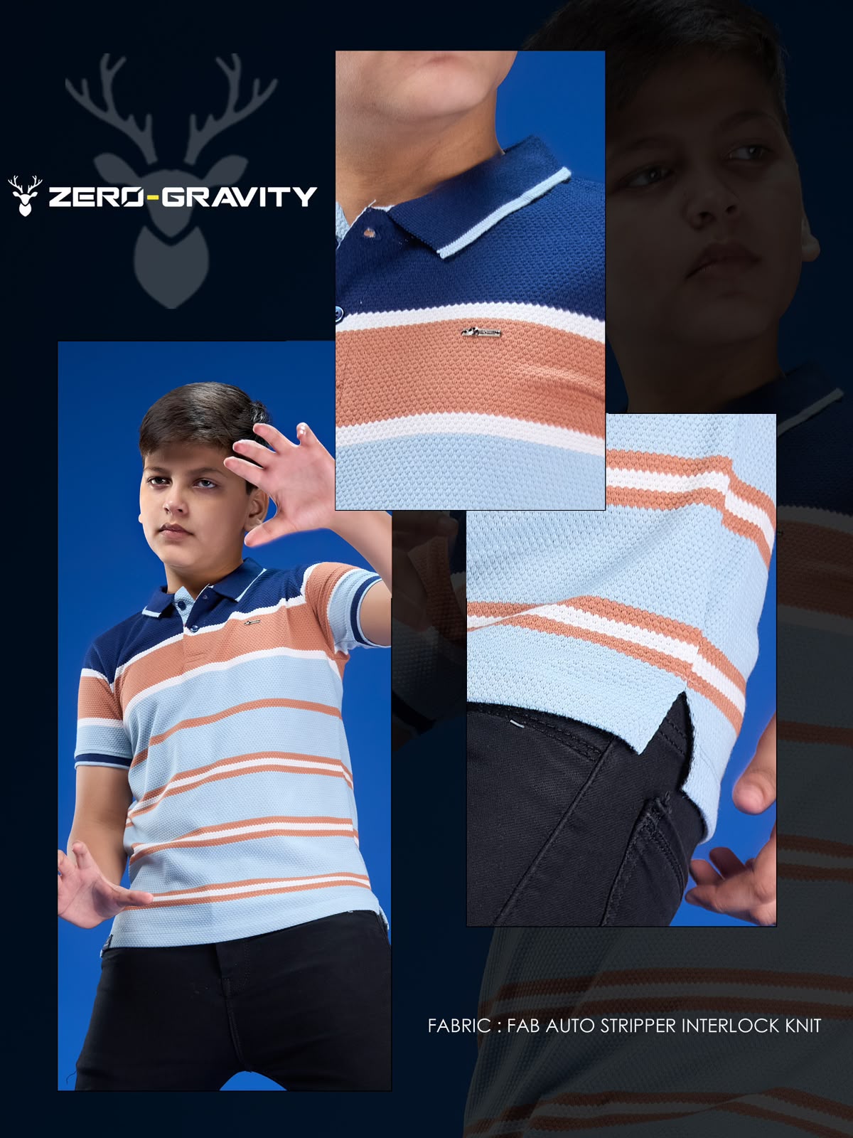 Vol 686 To 693 Collar Style Zero Gravity Auto Stripes Boys Tshirt Exporter