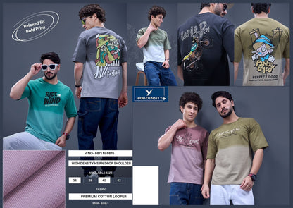 Vol 6871 To 6876 High Density Cotton Looper Mens Tshirts Manufacturer