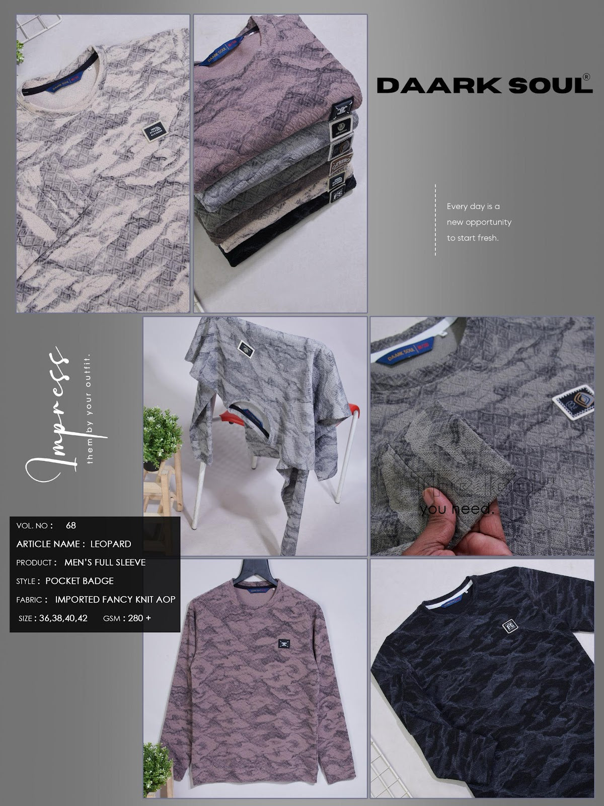 Vol 68 Daark Soul Imported Knit Aop Mens Tshirts Exporter