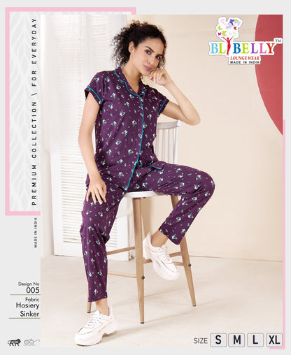 Vol 693 Belly Sinker Collar Night Suits Manufacturer India