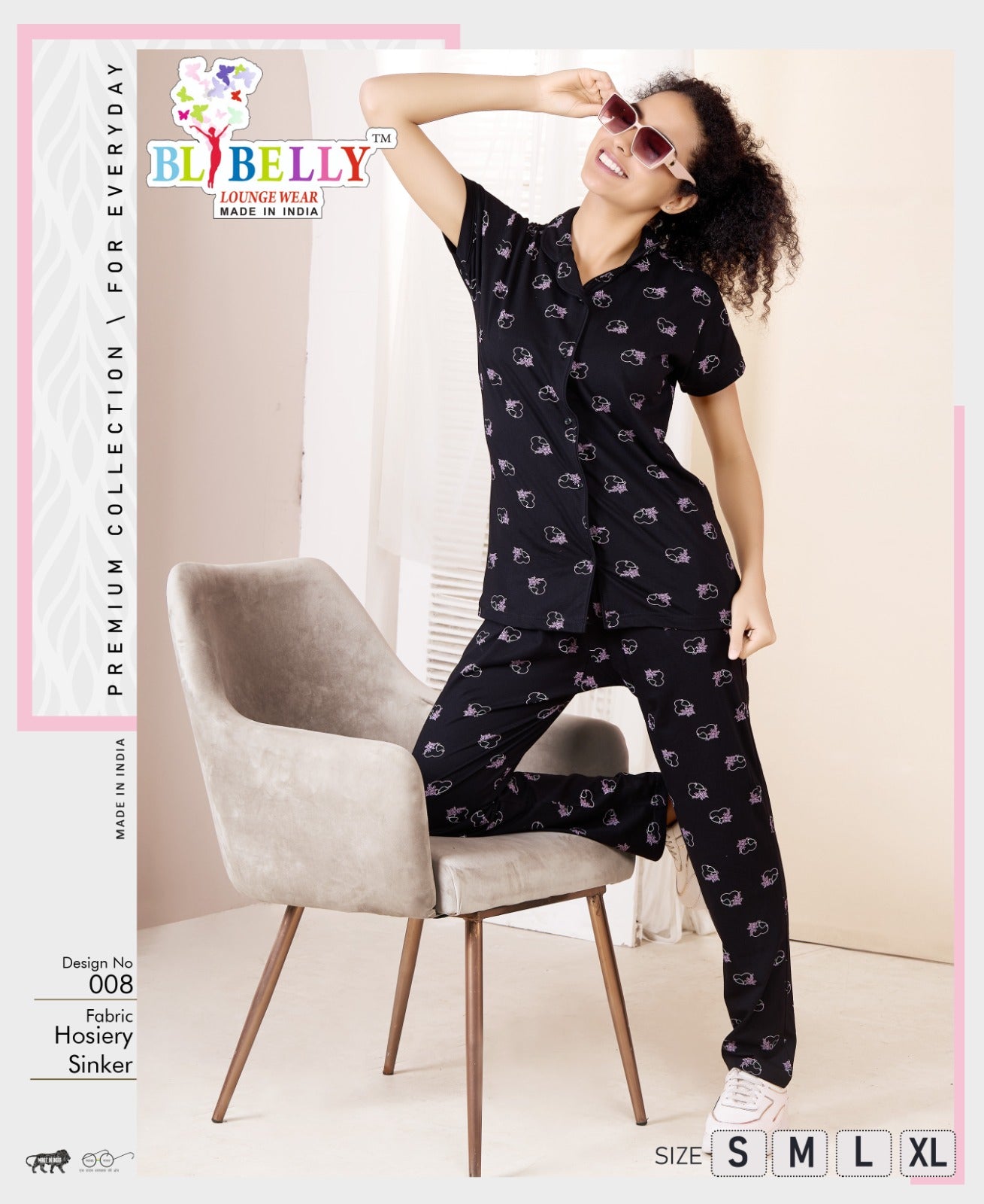 Vol 694 Belly Sinker Collar Night Suits Wholesale Price