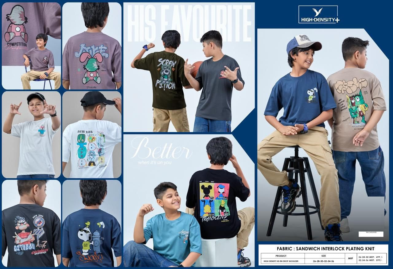 Vol 6953 To 6960 Interlock High Density Lycra Boys Tshirt Wholesaler India