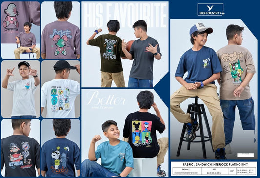 Vol 6953 To 6960 Interlock High Density Lycra Boys Tshirt Wholesaler India