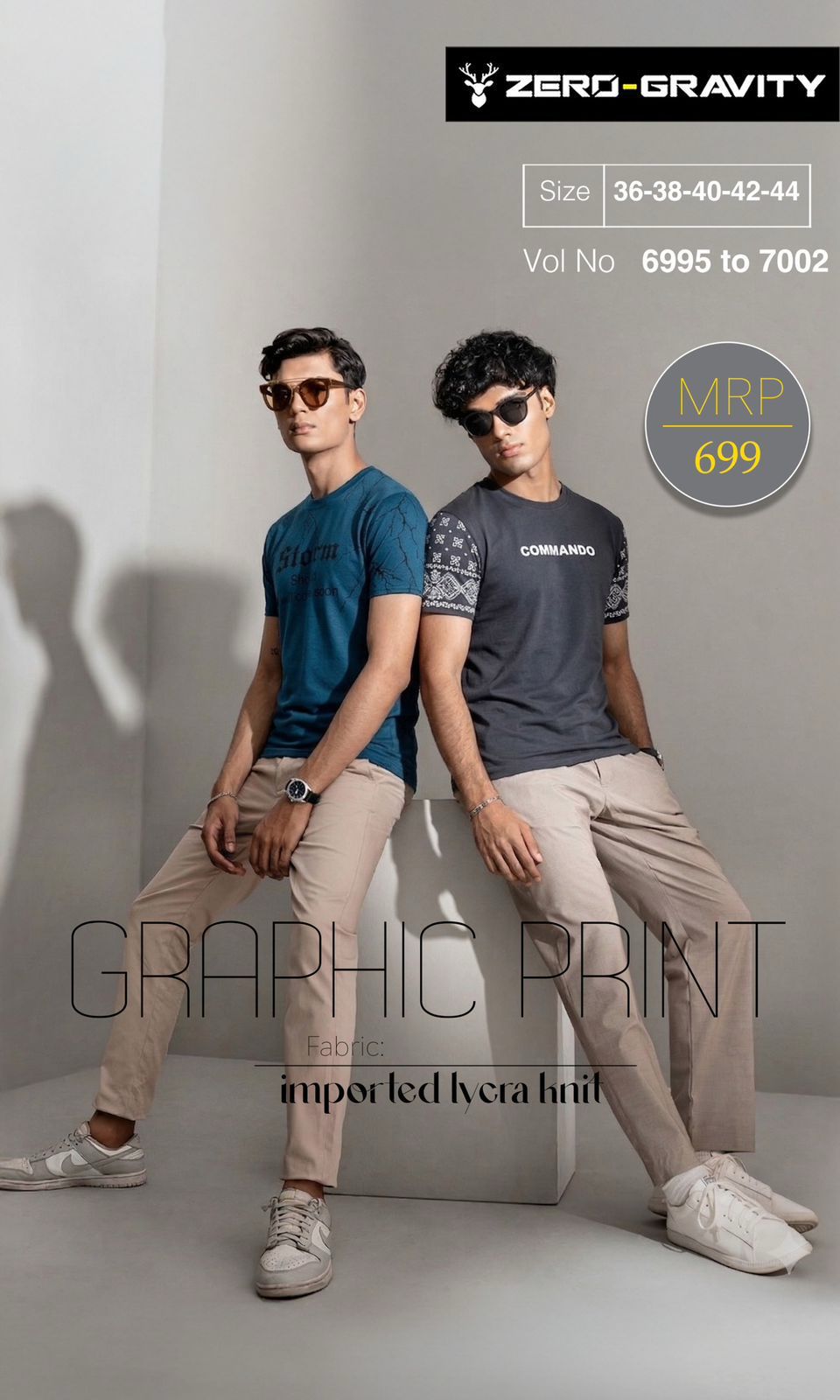 Vol 6995 To 7002 Zero Gravity Tencil Lycra Mens Tshirts Supplier Ahmedabad