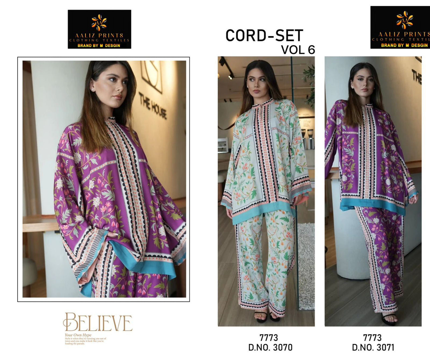 Vol 6 Dn 3070-3071 Aaliz Prints Lawn Co Ord Set Exporter Gujarat