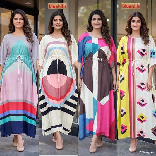 Vol 7.0 Bluehills Crape Kaftans Wholesaler