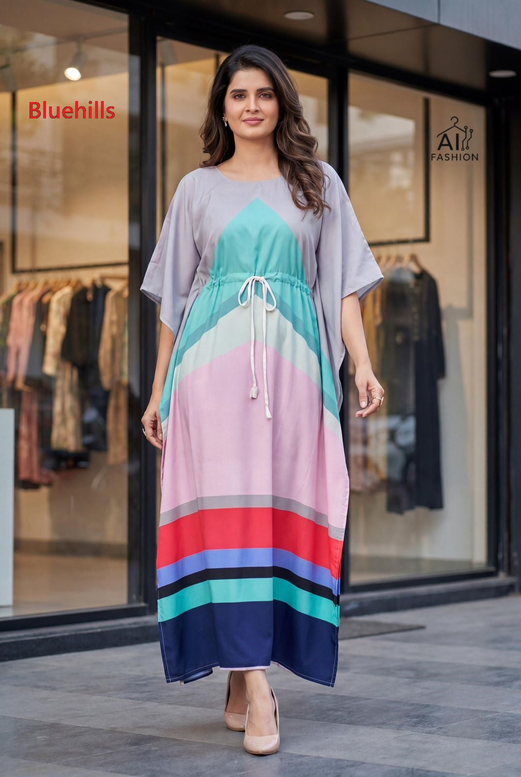 Vol 7.0 Bluehills Crape Kaftans Wholesaler