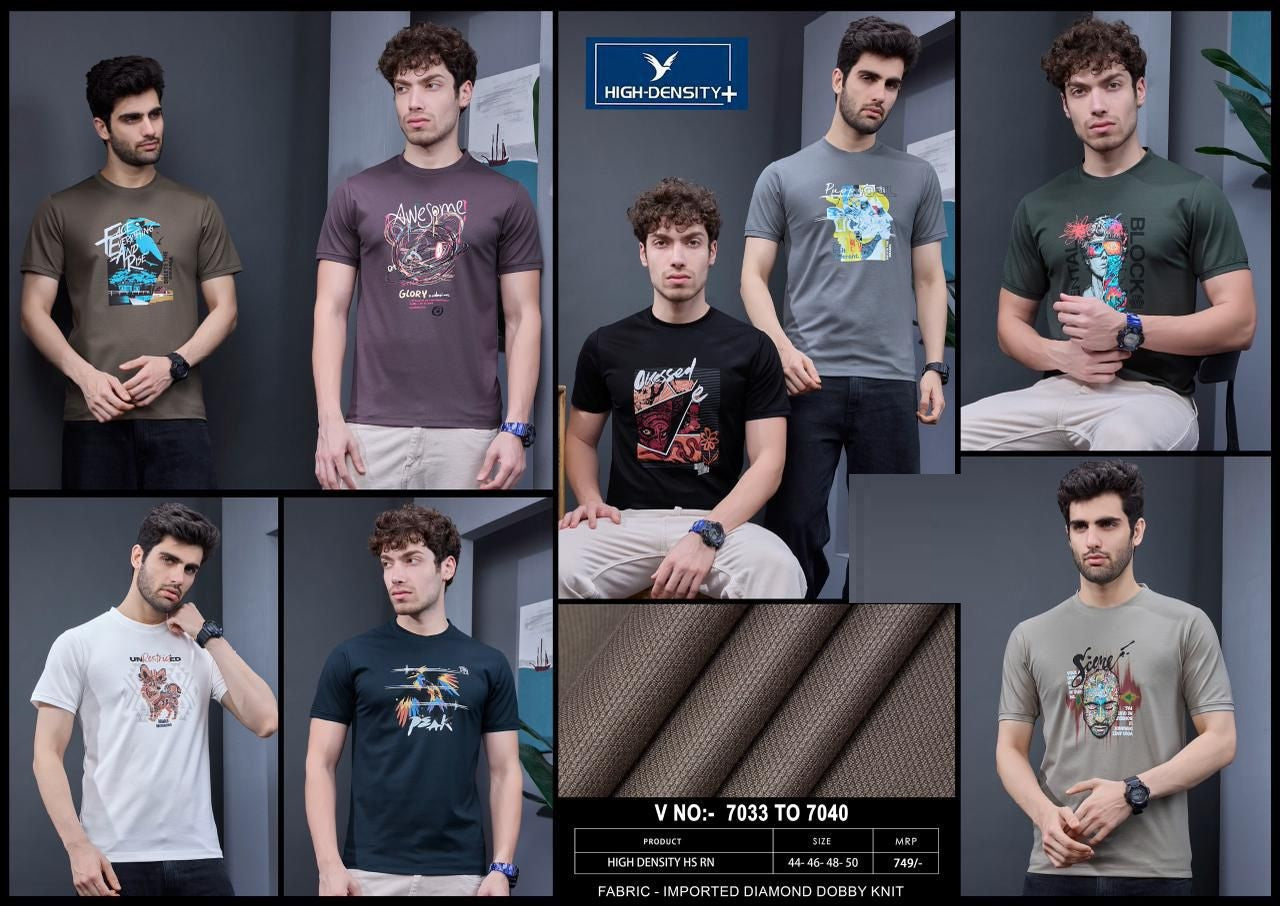 Vol 7033 To 7040 High Density Dobby Mens Tshirts Wholesale Price