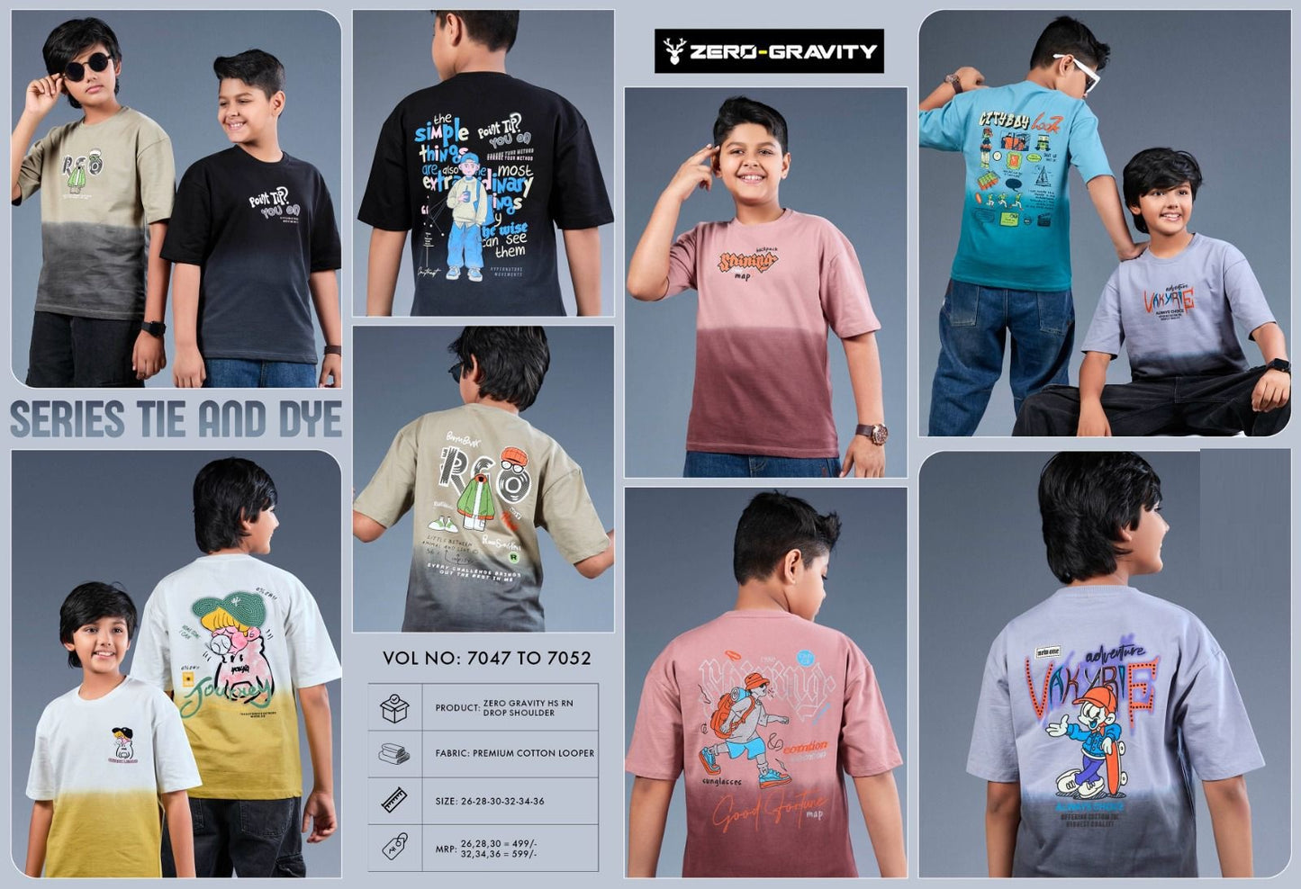 Vol 7047 To 7052 Zero Gravity Cotton Looper Boys Tshirt Exporter India