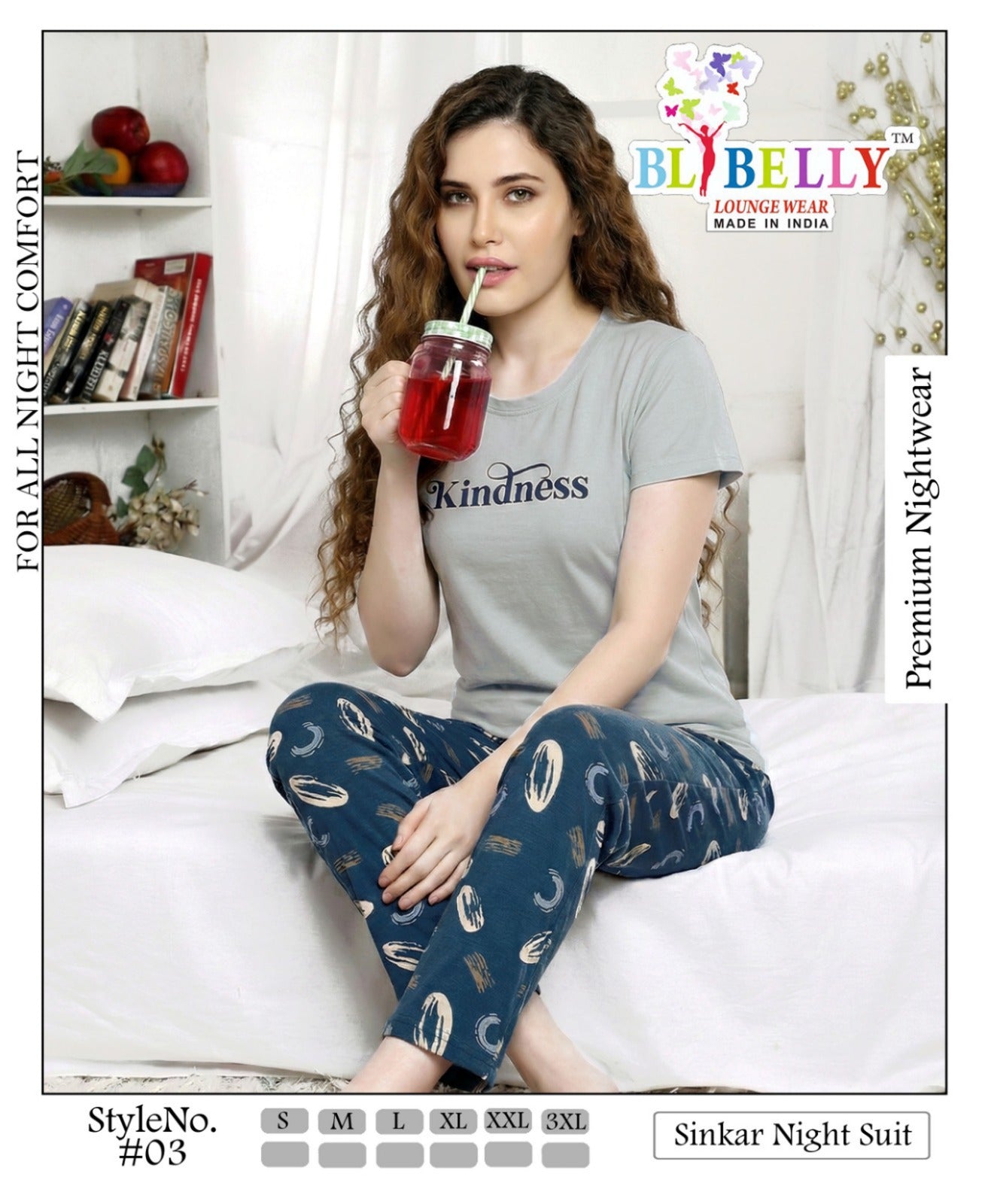 Vol 706 Belly Sinker Pyjama Night Suits Manufacturer Ahmedabad