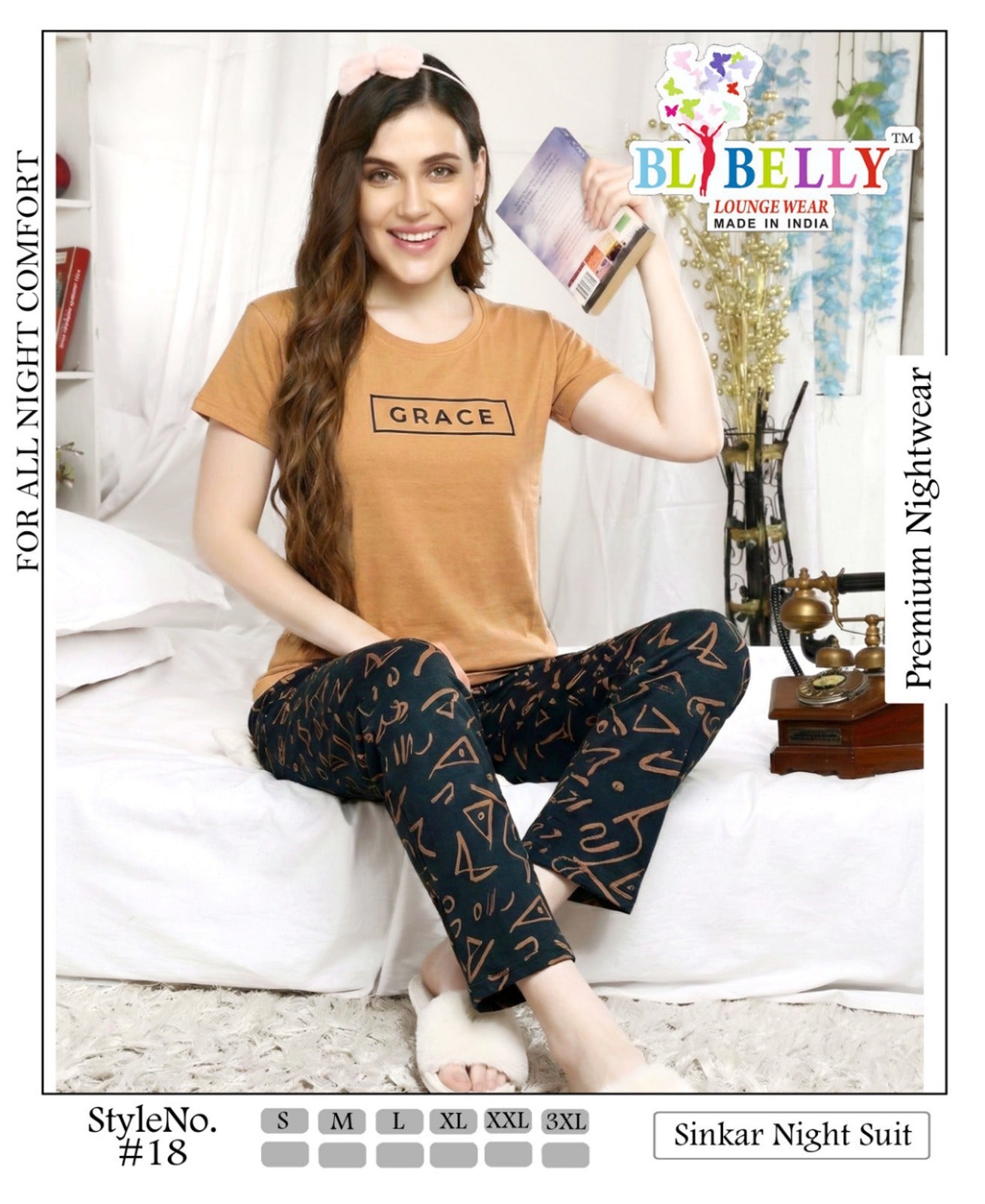 Vol 706 Belly Sinker Pyjama Night Suits Manufacturer Ahmedabad