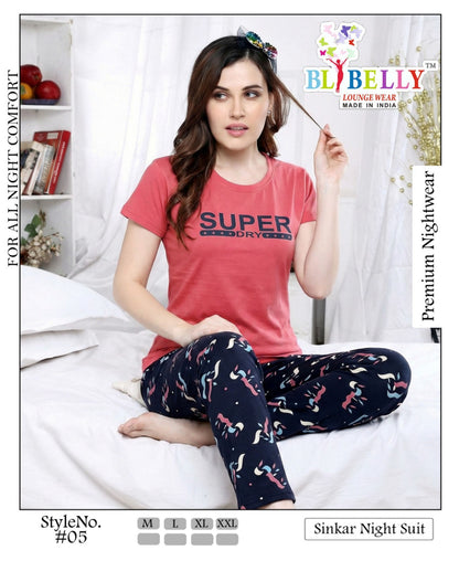 Vol 706 Belly Sinker Pyjama Night Suits Manufacturer Ahmedabad