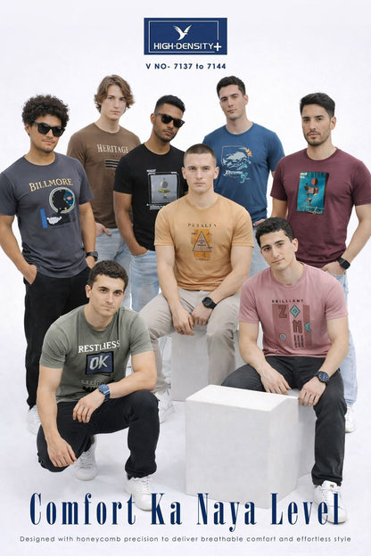 Vol 7137 To 7144 High Density Zero Gravity Honey Comb Mens Tshirts Exporter Gujarat