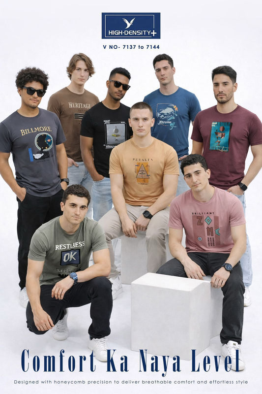 Vol 7137 To 7144 High Density Zero Gravity Honey Comb Mens Tshirts Exporter Gujarat