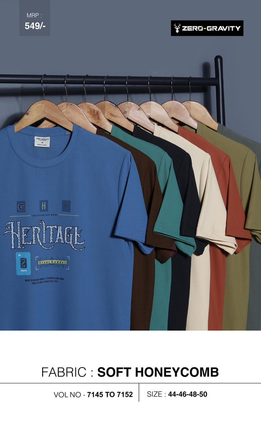 Vol 7145 To 7152 Zero Gravity Honey Comb Mens Tshirts Supplier Ahmedabad