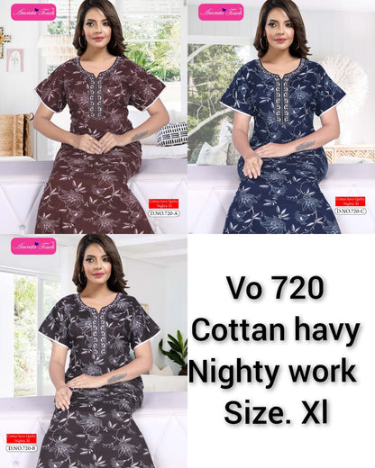 Vol 718-723 Kavyansika Cotton Night Gowns Wholesale Rate