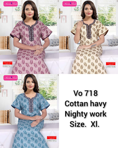 Vol 718-723 Kavyansika Cotton Night Gowns Wholesale Rate