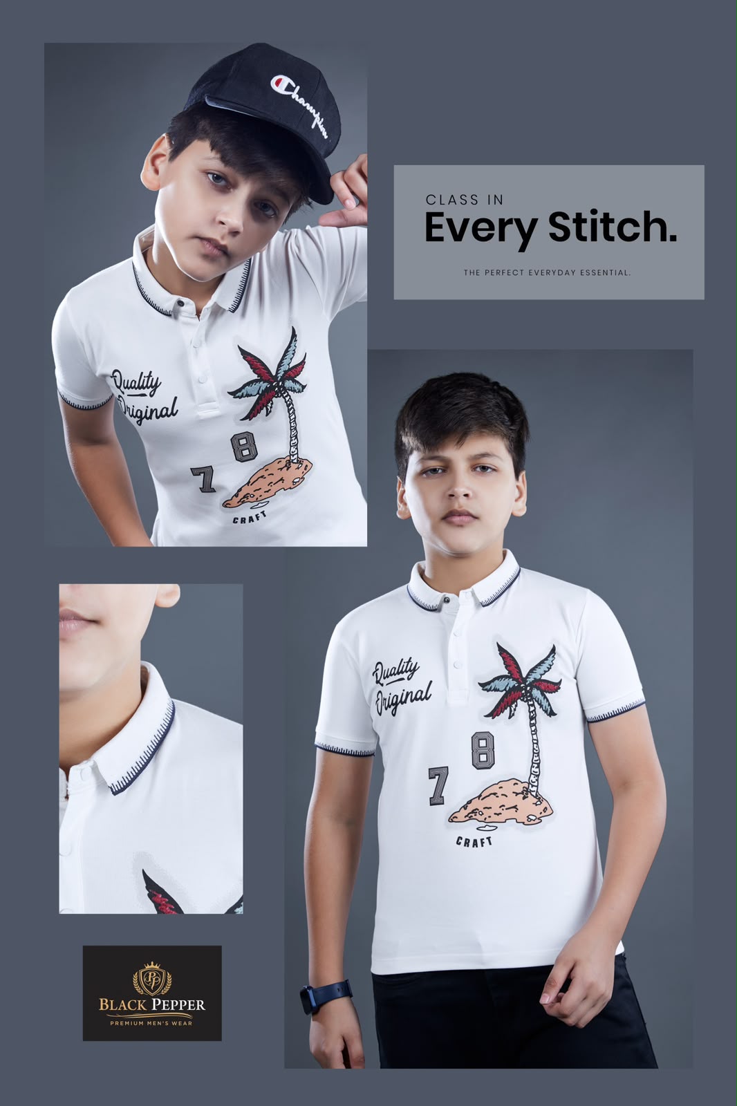 Vol 718 To 725 Dobby Black Pepper Lycra Knit Boys Tshirt Exporter India