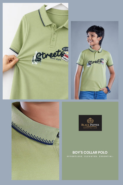 Vol 718 To 725 Dobby Black Pepper Lycra Knit Boys Tshirt Exporter India