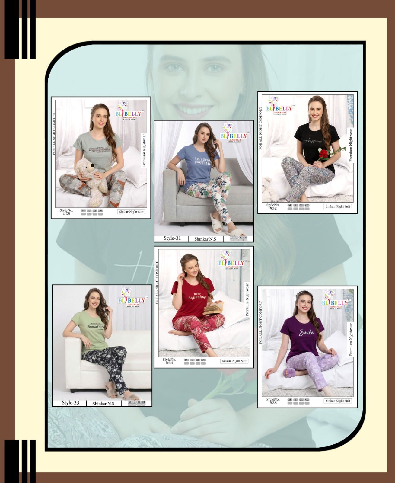 Vol 719 Belly Sinker Pyjama Night Suits Exporter