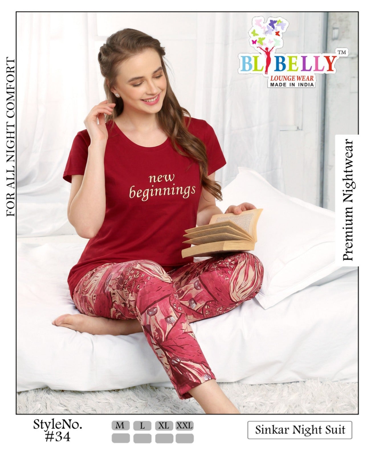 Vol 719 Belly Sinker Pyjama Night Suits Exporter