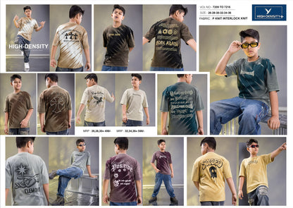 Vol 7209 To 7216 Oversized High Density Interlock Boys Tshirt Manufacturer India