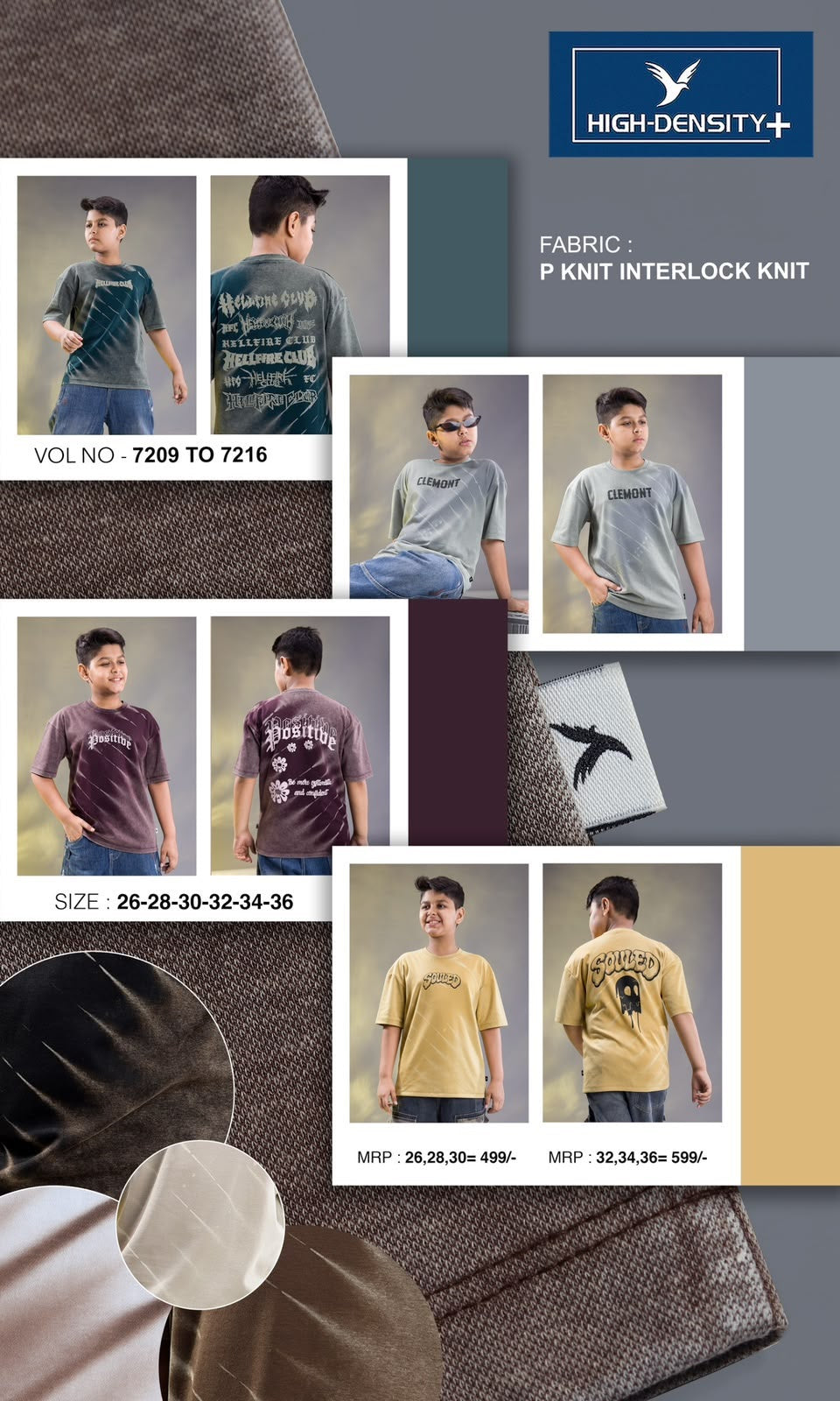 Vol 7209 To 7216 Oversized High Density Interlock Boys Tshirt Manufacturer India