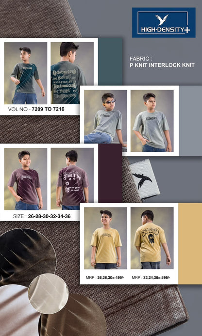 Vol 7209 To 7216 Oversized High Density Interlock Boys Tshirt Manufacturer India