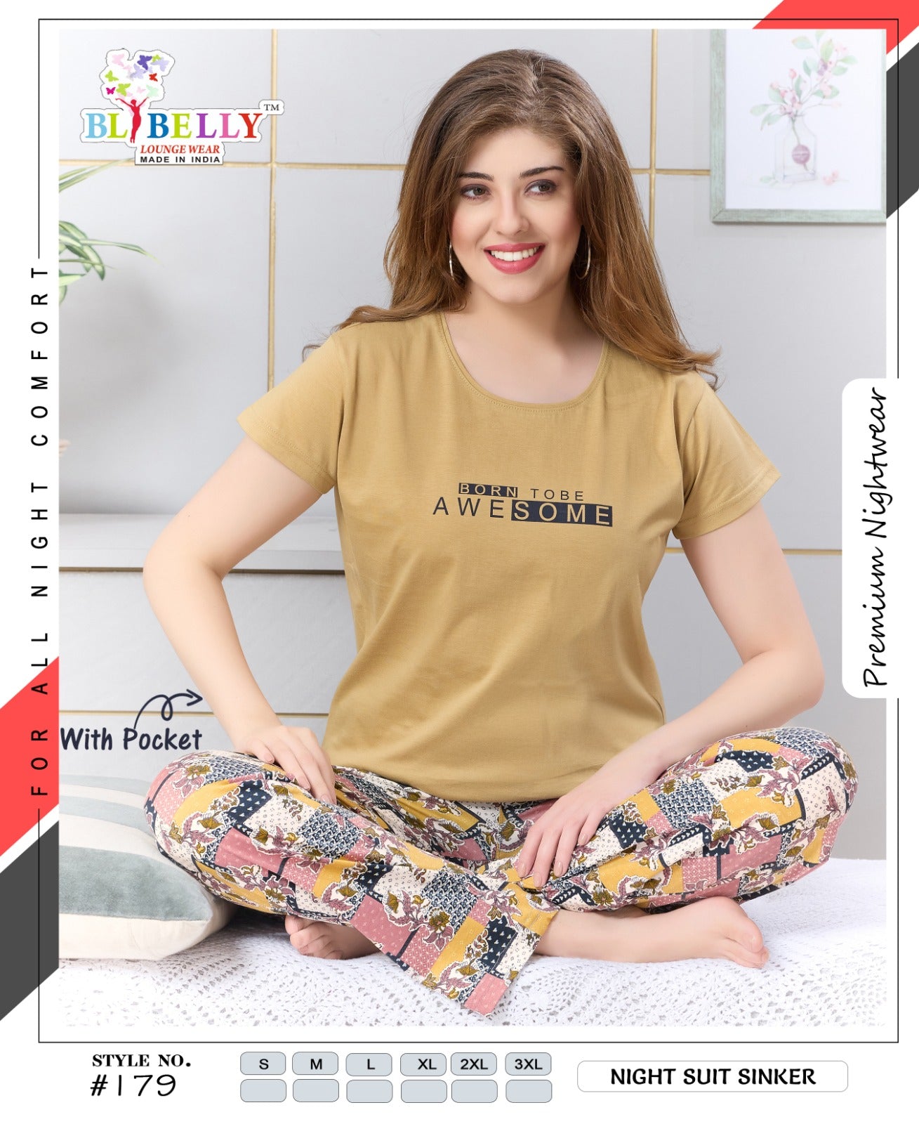 Vol 721 Belly Sinker Pyjama Night Suits Manufacturer Gujarat