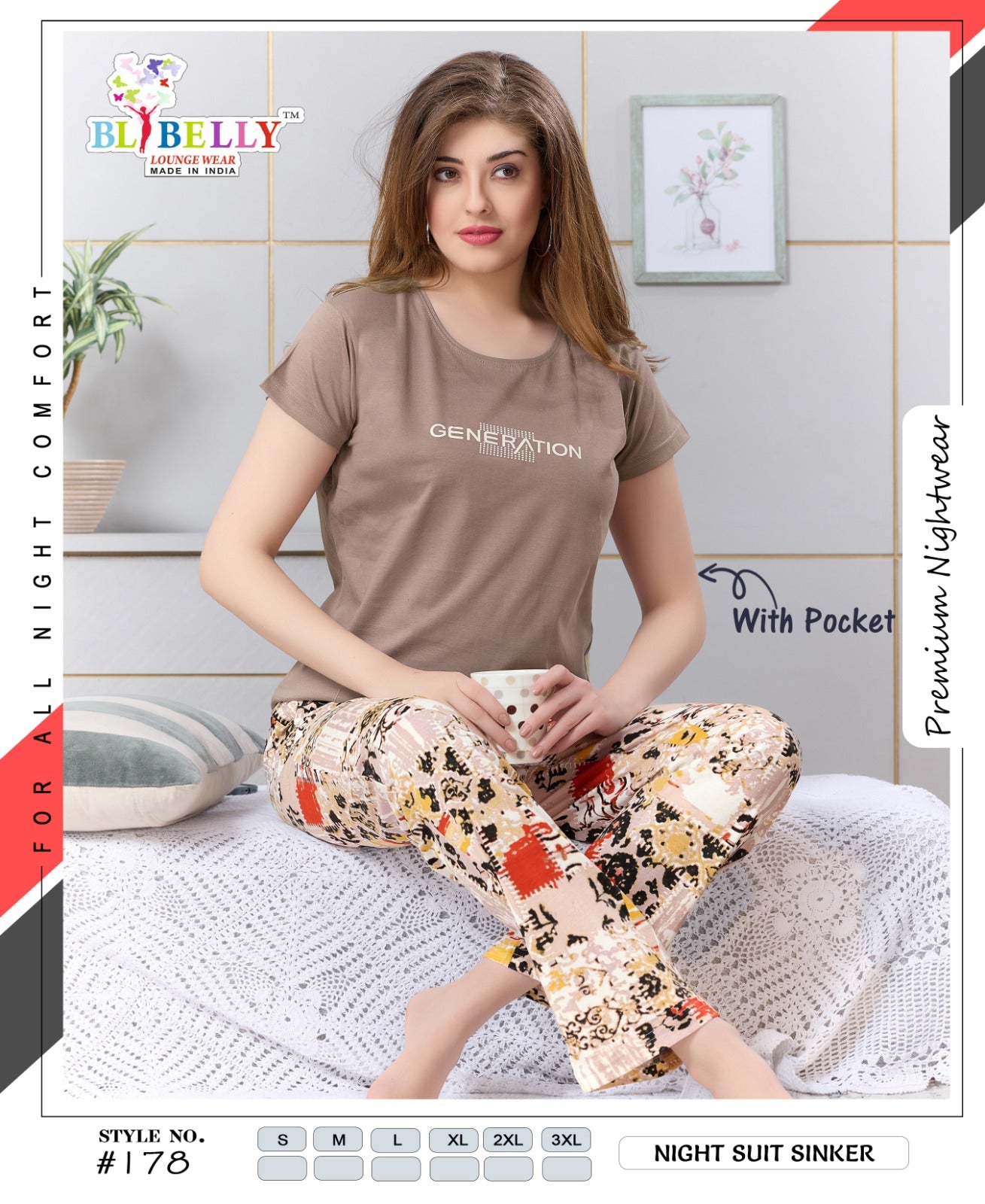 Vol 721 Belly Sinker Pyjama Night Suits Manufacturer Gujarat