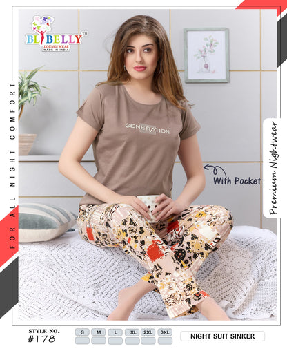 Vol 721 Belly Sinker Pyjama Night Suits Manufacturer Gujarat