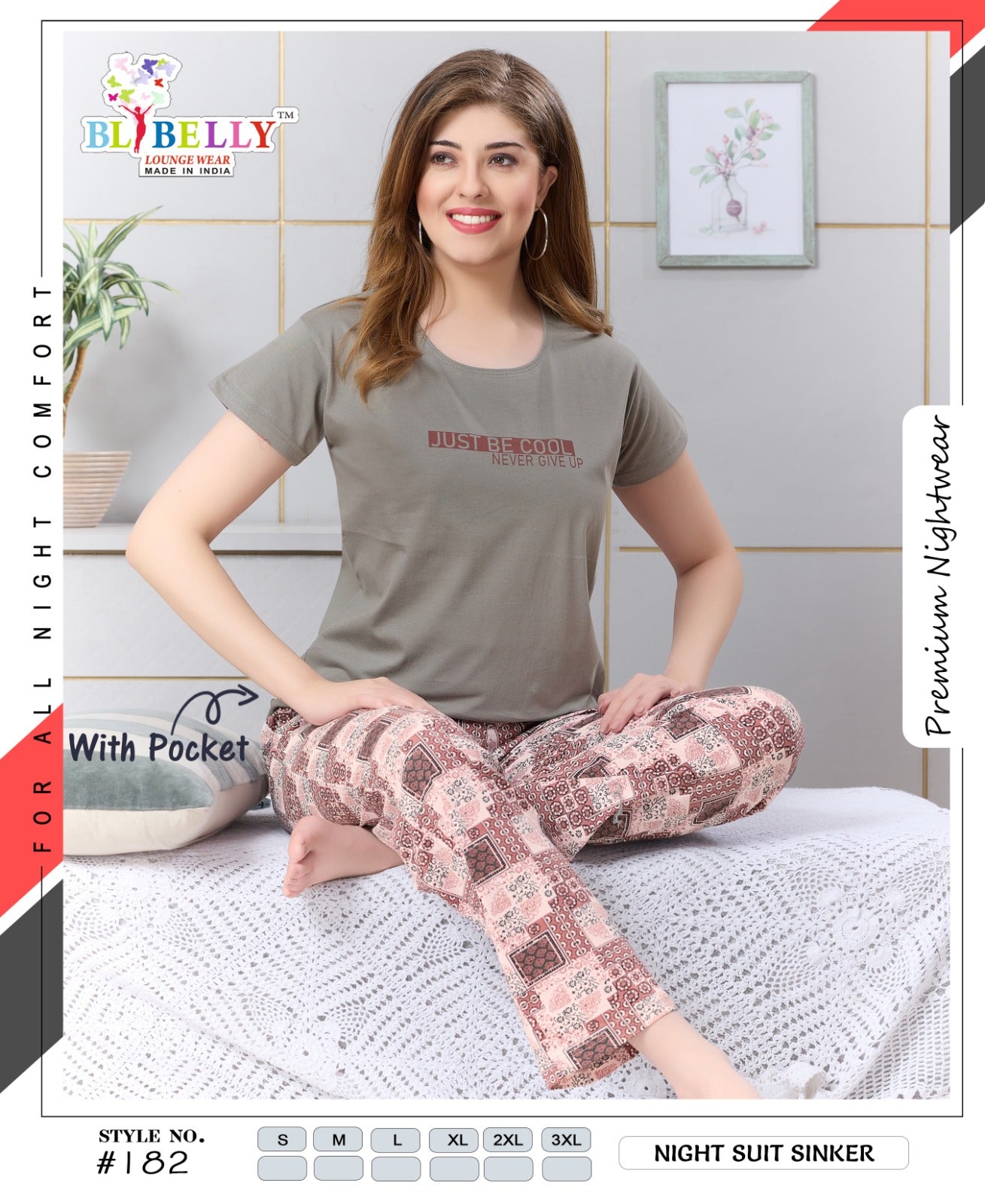 Vol 721 Belly Sinker Pyjama Night Suits Manufacturer Gujarat