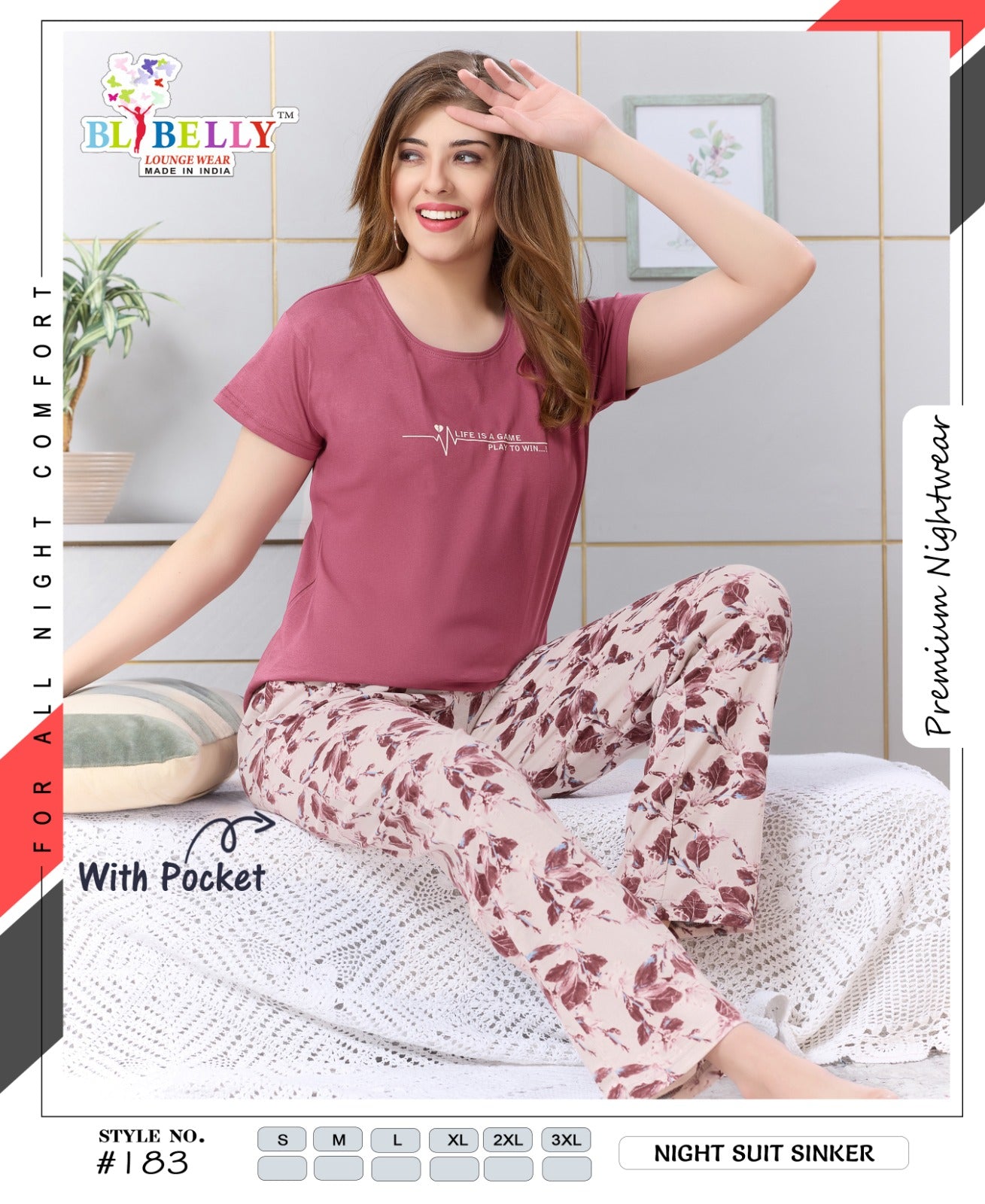 Vol 721 Belly Sinker Pyjama Night Suits Manufacturer Gujarat