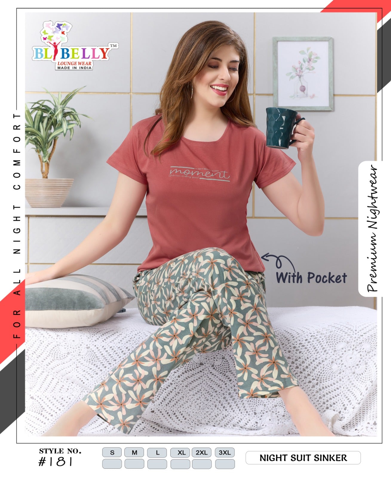 Vol 721 Belly Sinker Pyjama Night Suits Manufacturer Gujarat