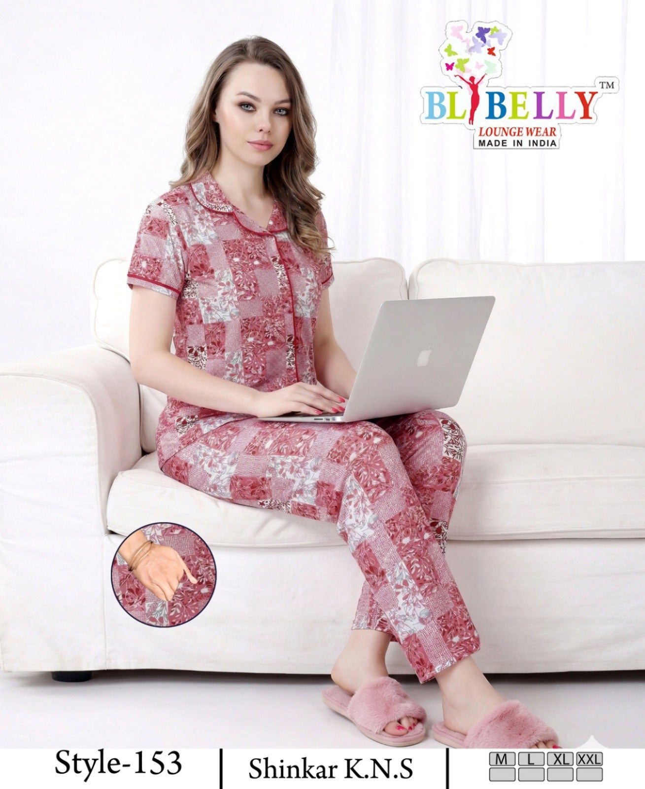 Vol 724 Belly Sinker Collar Night Suits Wholesale