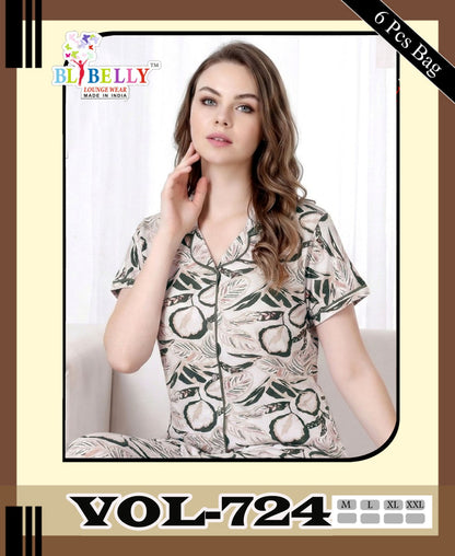Vol 724 Belly Sinker Collar Night Suits Wholesale