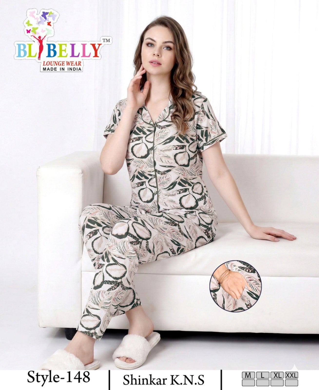 Vol 724 Belly Sinker Collar Night Suits Wholesale