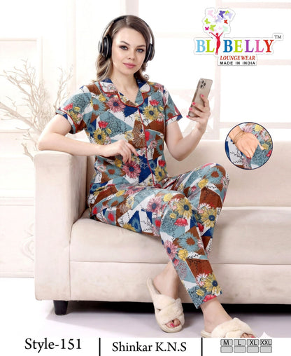 Vol 724 Belly Sinker Collar Night Suits Wholesale