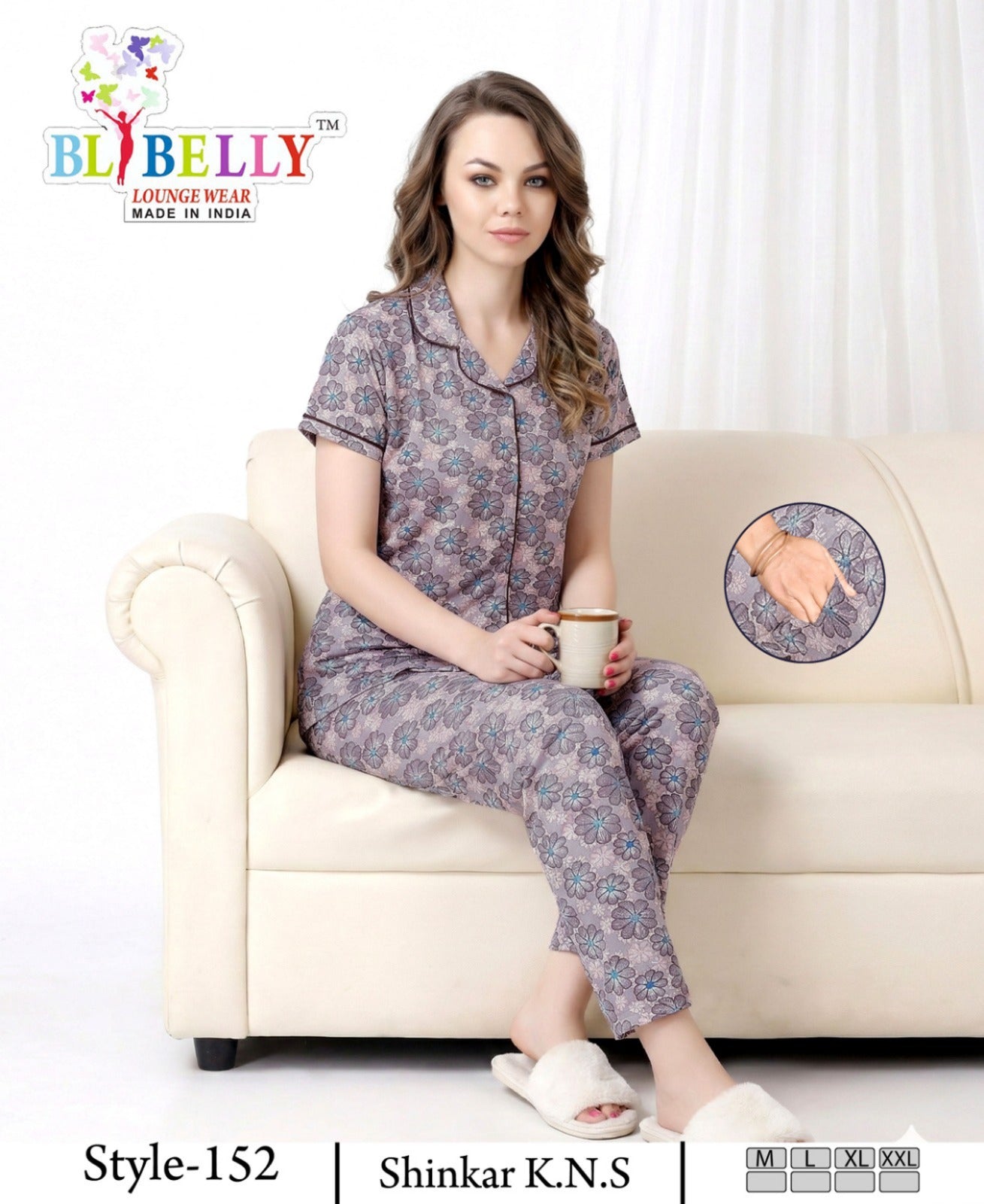 Vol 724 Belly Sinker Collar Night Suits Wholesale