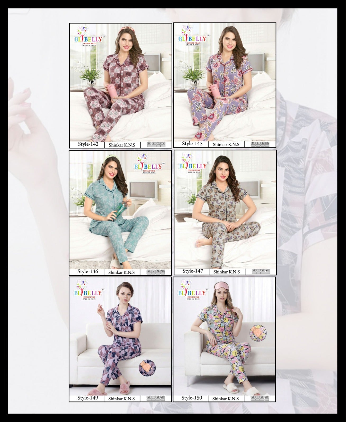 Vol 725 Belly Sinker Collar Night Suits Wholesaler Gujarat