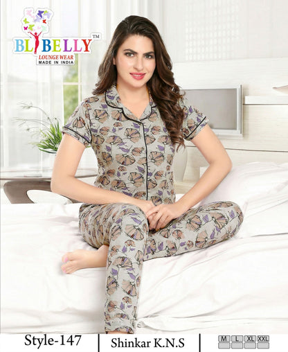 Vol 725 Belly Sinker Collar Night Suits Wholesaler Gujarat